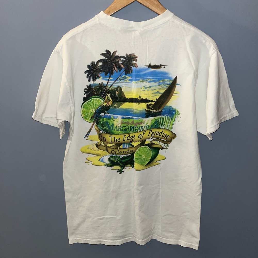 Jimmy Buffett Margaritaville Orlando T-Shirt White On The‎ Edge of Paradise Mens